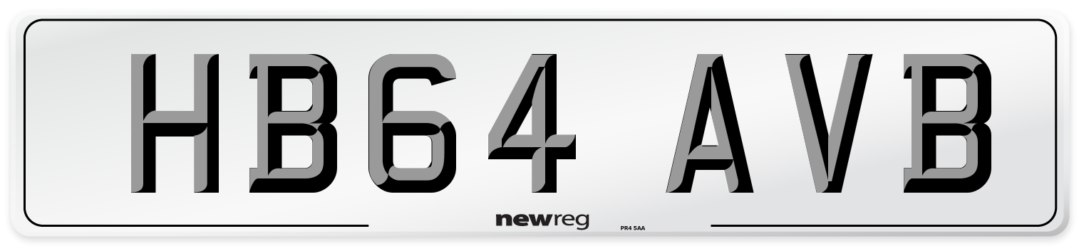 HB64 AVB Number Plate from New Reg